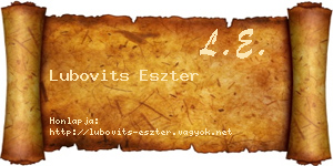 Lubovits Eszter névjegykártya